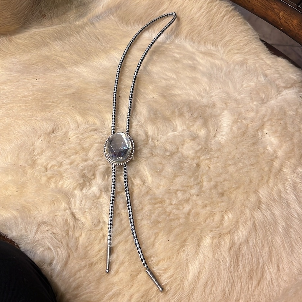Vintage Oval  Artificial Stone Bolo Tie